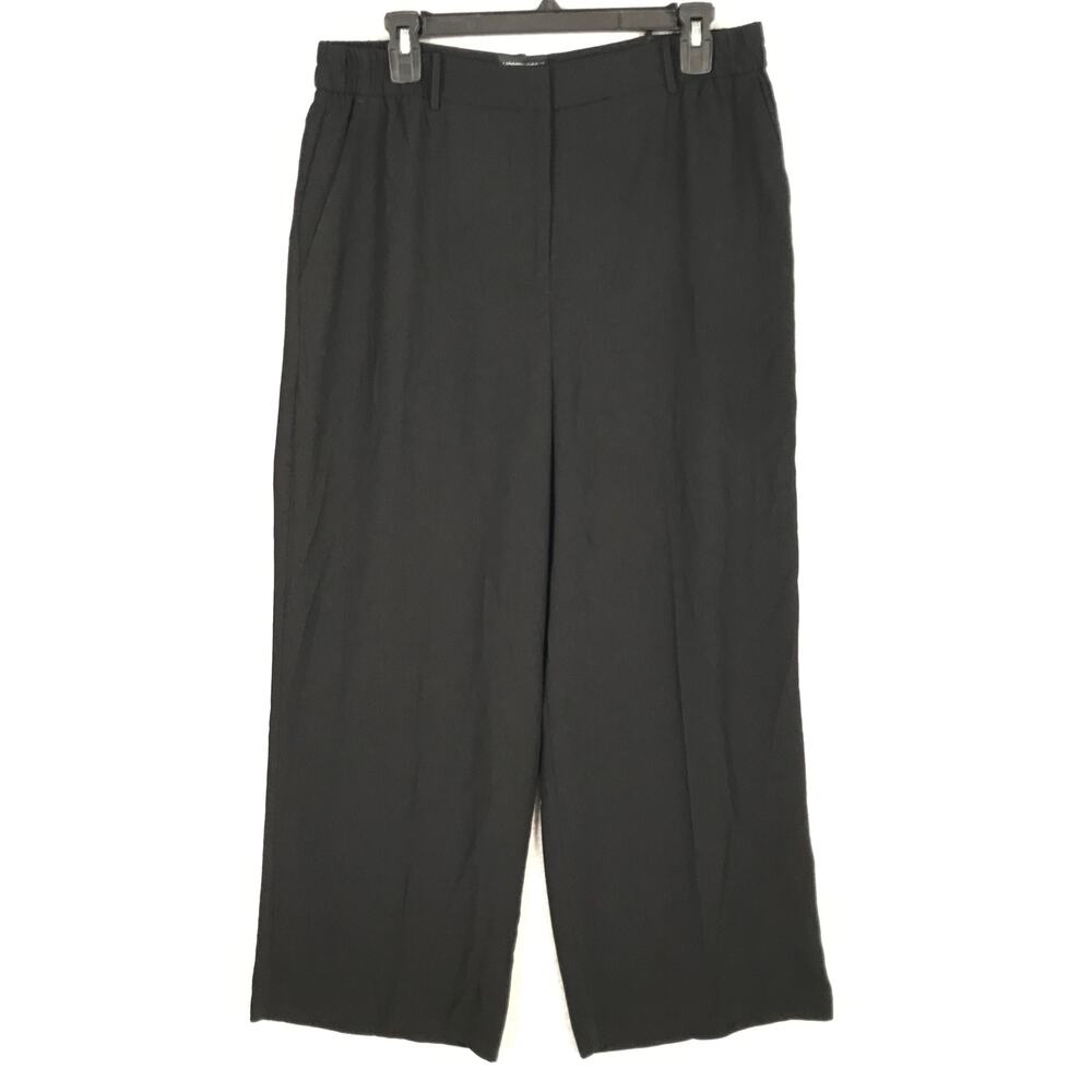 Modern Works Pants Womens Size 12 Chino Crop‎ Wide Leg Baggy Trouser Church Goth